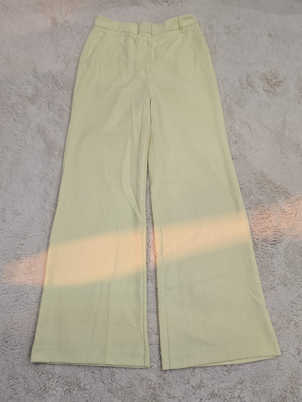 Maeve Pale Yellow Wide-Leg Dress Pants